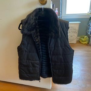 Black fuzzy vest